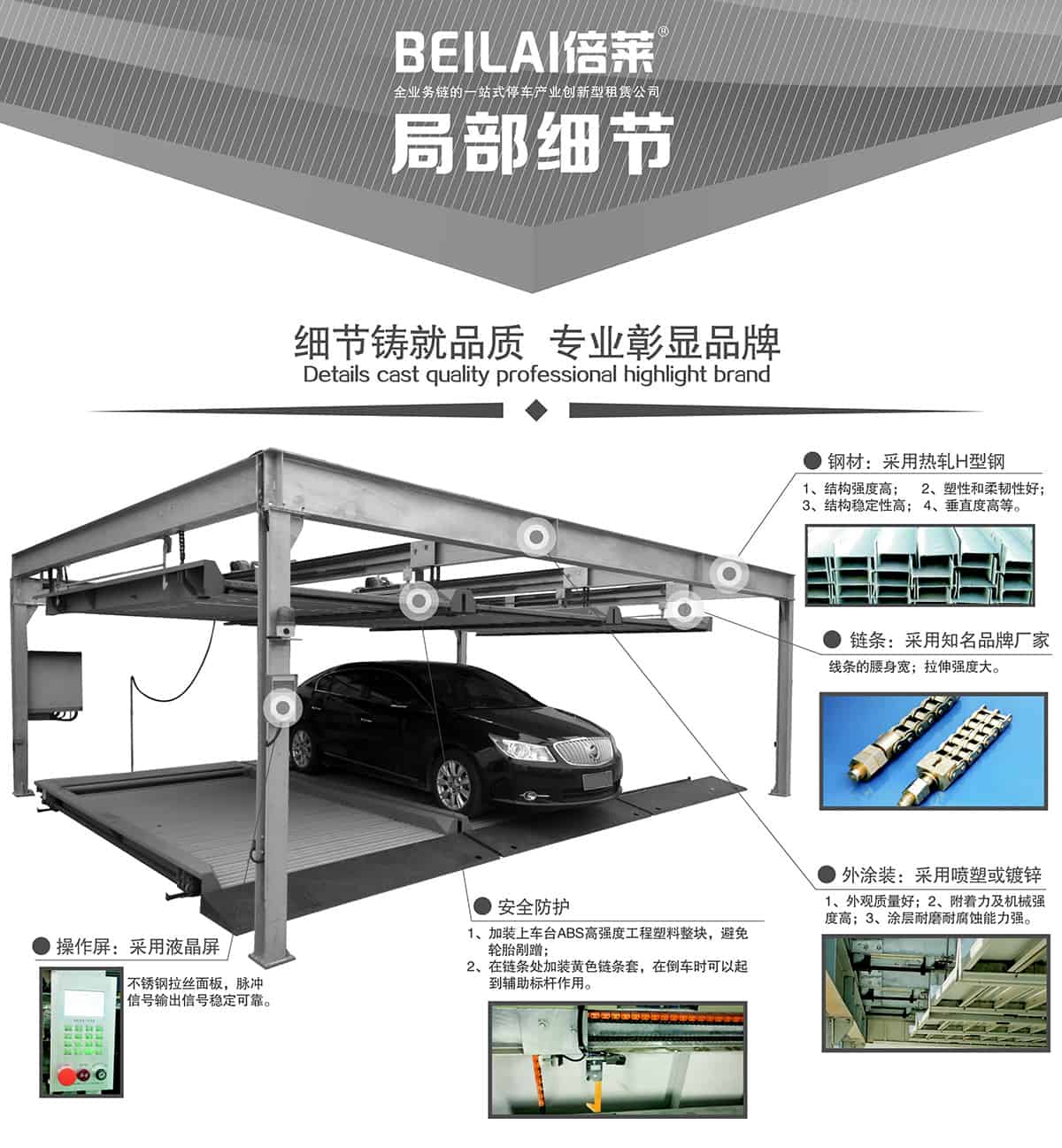 重慶成都PSH2重列兩層升降橫移類機械式立體車庫設備局部細節.jpg